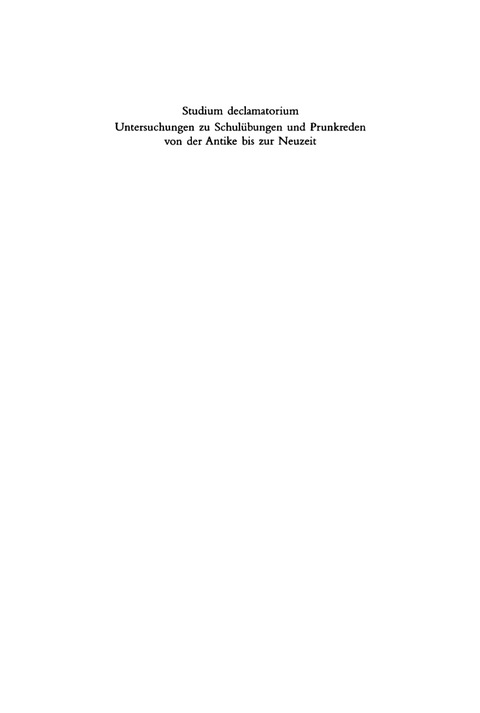 Cover image for book Studium declamatorium