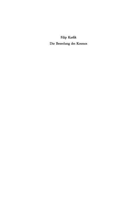 Cover image for book Die Beseelung des Kosmos