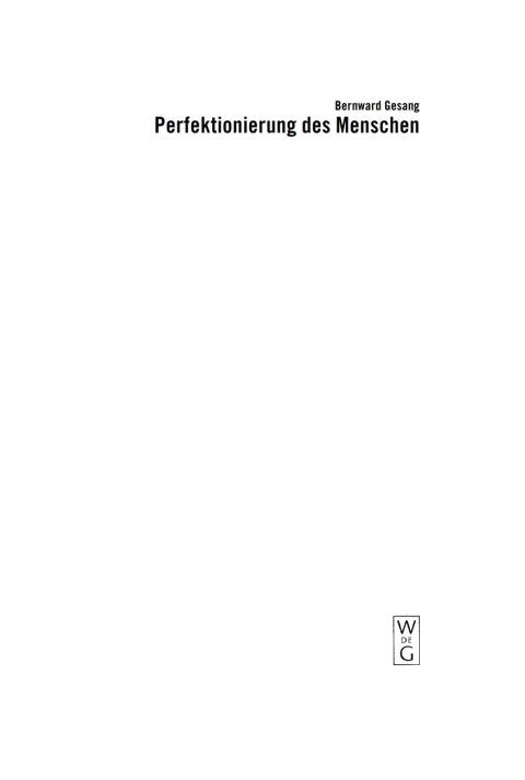 Cover image for book Perfektionierung des Menschen