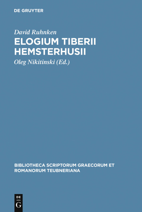 Cover image for book Elogium Tiberii Hemsterhusii