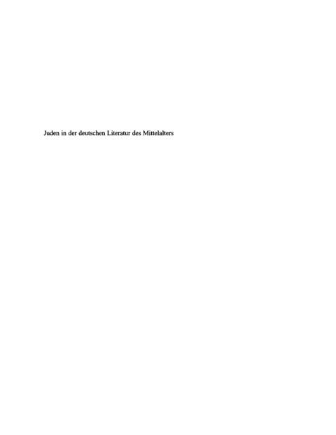 Cover image for book Juden in der deutschen Literatur des Mittelalters
