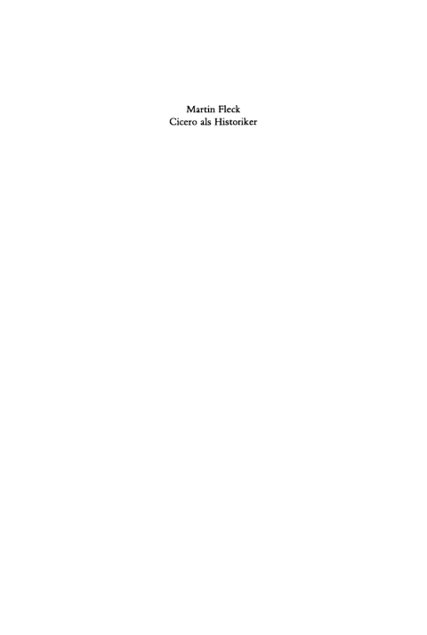 Cover image for book Cicero als Historiker