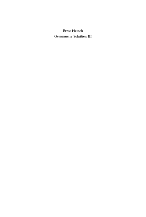 Cover image for book Ernst Heitsch: Gesammelte Schriften. III