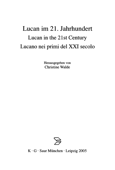 Cover image for book Lucan im 21. Jahrhundert