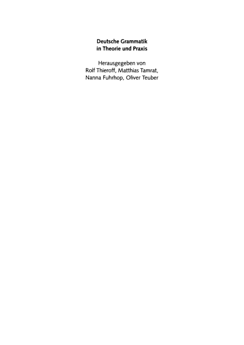 Cover image for book Deutsche Grammatik in Theorie und Praxis