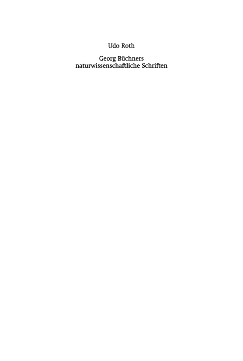Cover image for book Georg Büchners naturwissenschaftliche Schriften
