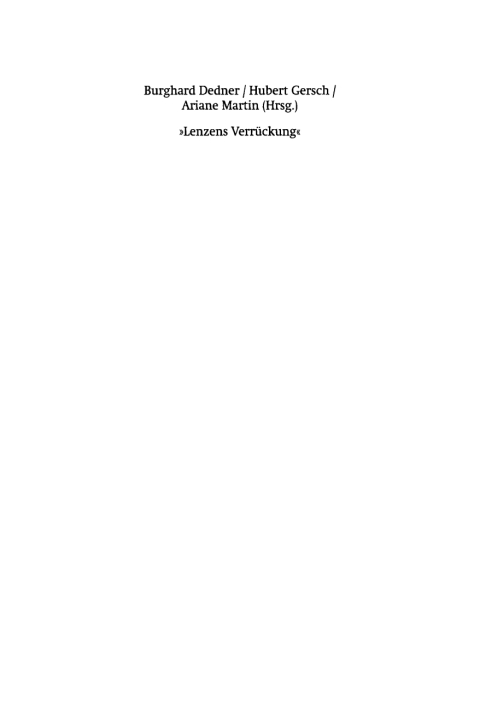 Cover image for book »Lenzens Verrückung«