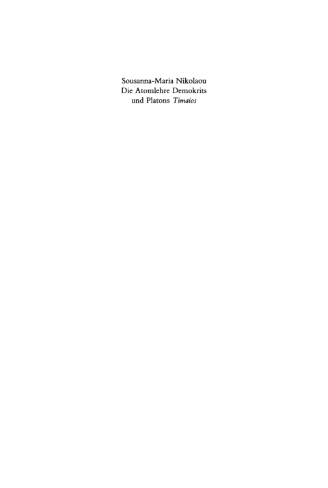 Cover image for book Die Atomlehre Demokrits und Platons Timaios