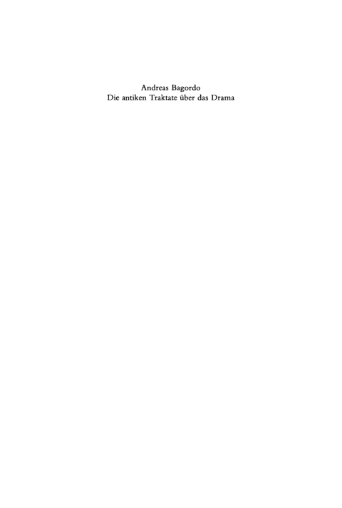 Cover image for book Die antiken Traktate über das Drama