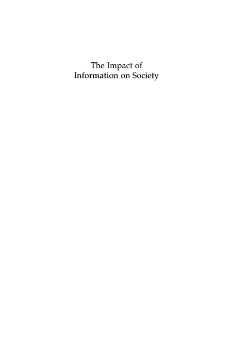 Cover image for book The Impact of Information on Society