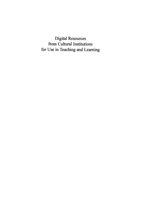 Cover image for book Digital Resources from Cultural Institutions for Use in Teaching and Learning