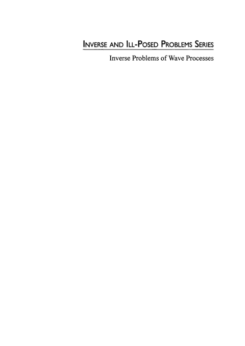 Cover image for book Inverse Problems of Wave Processes