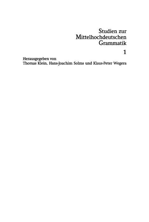 Cover image for book Verbale Präfigierung im Mittelhochdeutschen