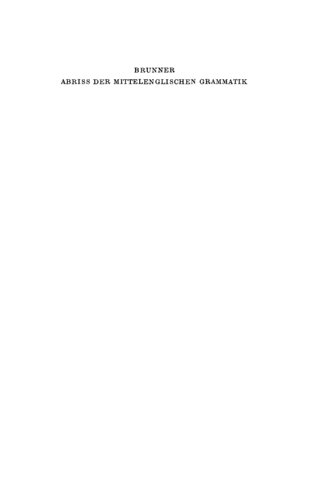 Cover image for book Abriß der mittelenglischen Grammatik