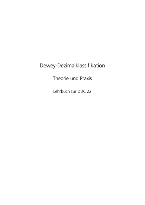 Dewey Dezimalklassifikation 