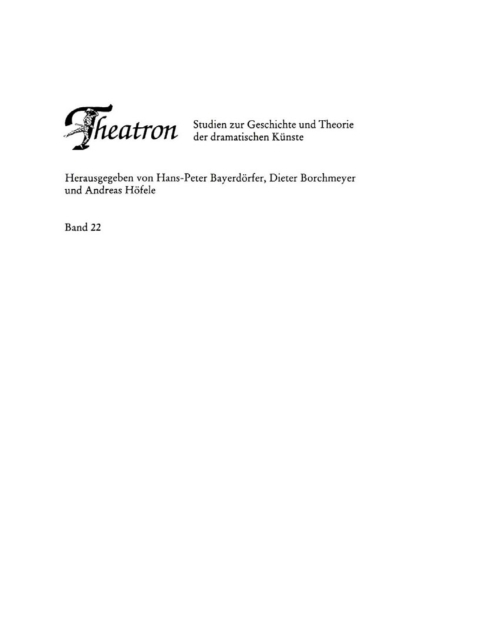 Cover image for book Der nicht mehr dramatische Theatertext