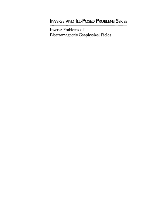 Cover image for book Inverse Problems of Electromagnetic Geophysical Fields