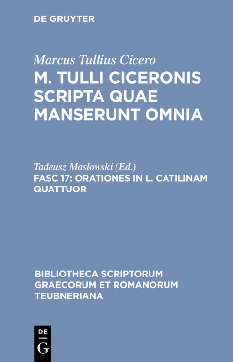 Cover image for book Orationes in L. Catilinam quattuor