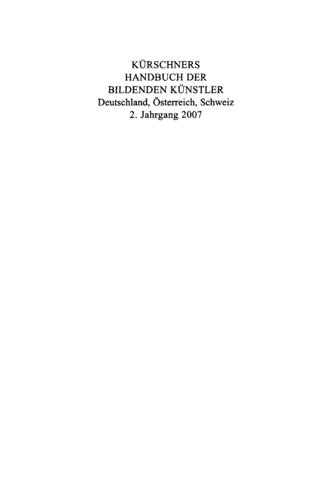 Cover image for book Kürschners Handbuch der Bildenden Künstler