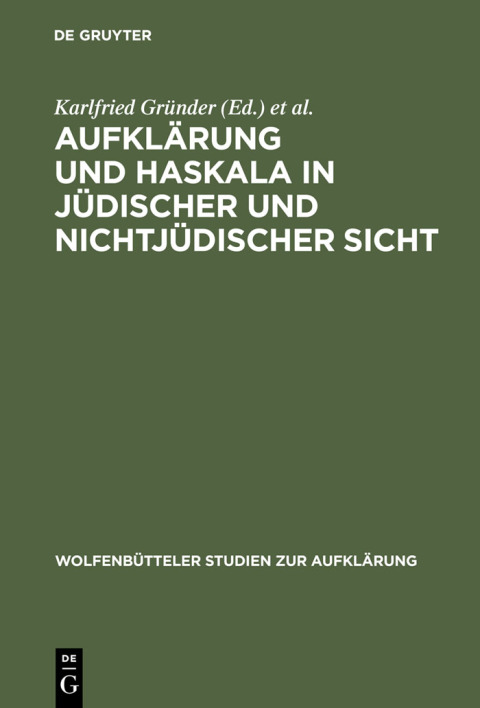 Cover image for book Aufklärung und Haskala in jüdischer und nichtjüdischer Sicht