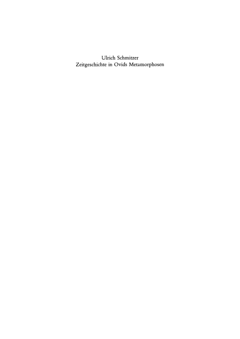 Cover image for book Zeitgeschichte in Ovids Metamorphosen