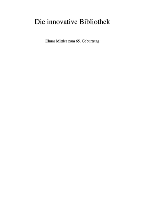 Cover image for book Die innovative Bibliothek