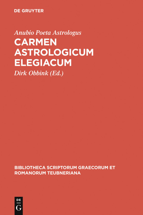 Cover image for book Carmen astrologicum elegiacum