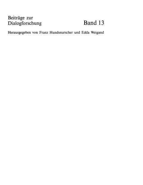 Cover image for book Dialogue Analysis: Units, relations and strategies beyond the sentence