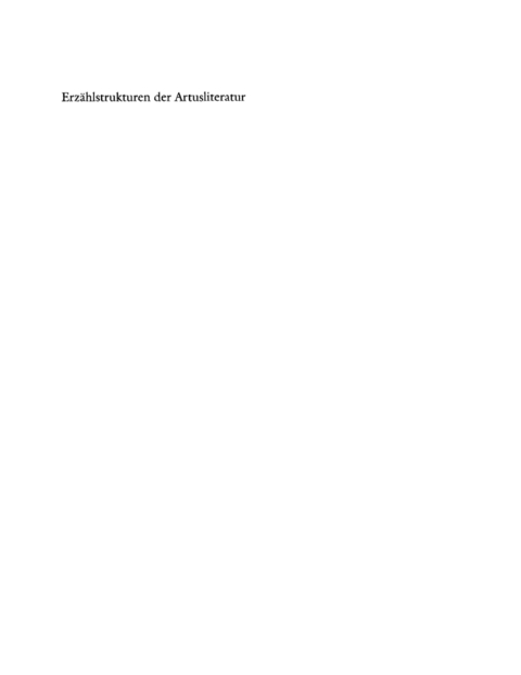 Cover image for book Erzählstrukturen der Artusliteratur
