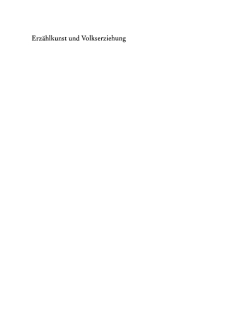 Cover image for book Erzählkunst und Volkserziehung