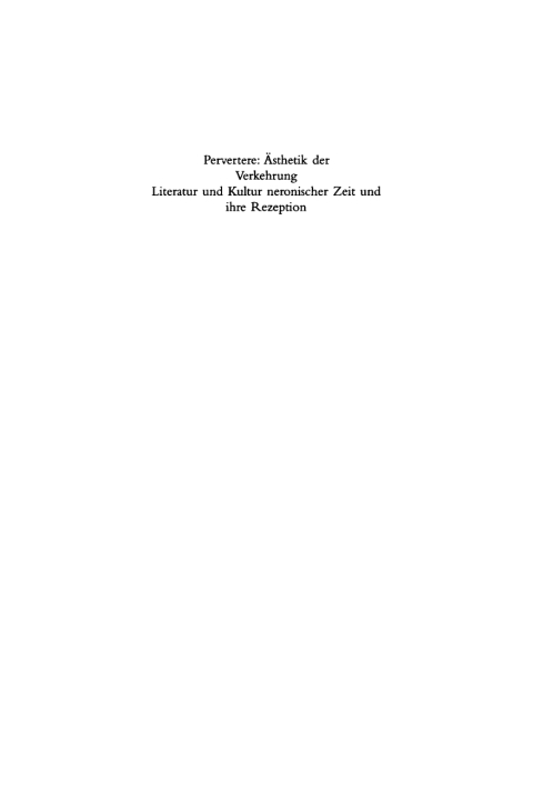 Cover image for book Pervertere: Ästhetik der Verkehrung