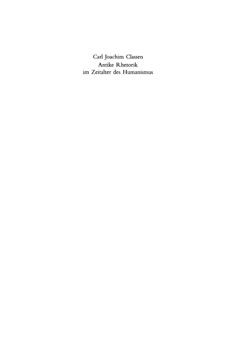 Cover image for book Antike Rhetorik im Zeitalter des Humanismus