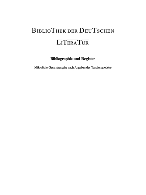 Cover image for book Bibliographie und Register