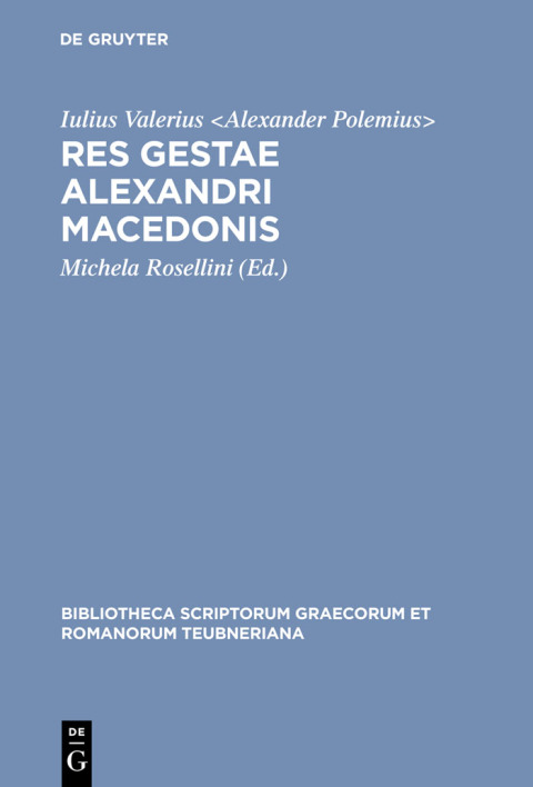Cover image for book Res gestae Alexandri Macedonis