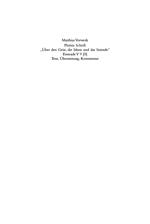 Cover image for book Plotins Schrift "Über den Geist, die Ideen und das Seiende"
