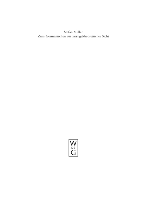 Cover image for book Zum Germanischen aus laryngaltheoretischer Sicht