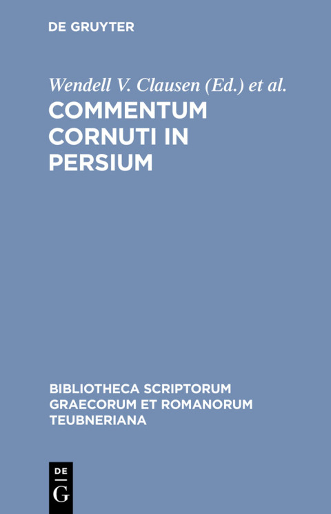 Cover image for book Commentum Cornuti in Persium