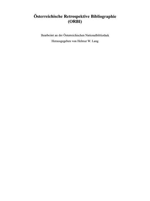 Cover image for book Bibliographie der österreichischen Zeitschriften 1704-1850