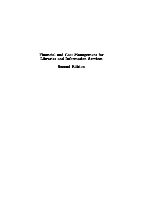 Cover image for book Financial and Cost Management for Libraries and Information Services