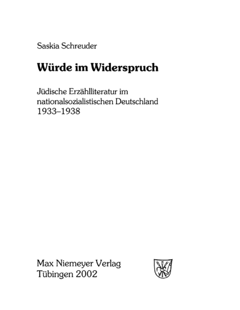 Cover image for book Würde im Widerspruch