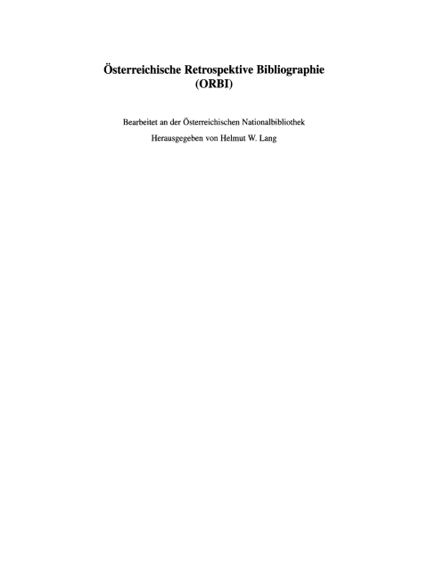 Cover image for book Bibliographie der österreichischen Zeitungen 1621–1945