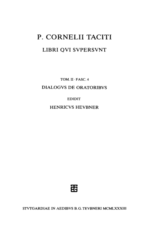 Dialogus de oratoribus 