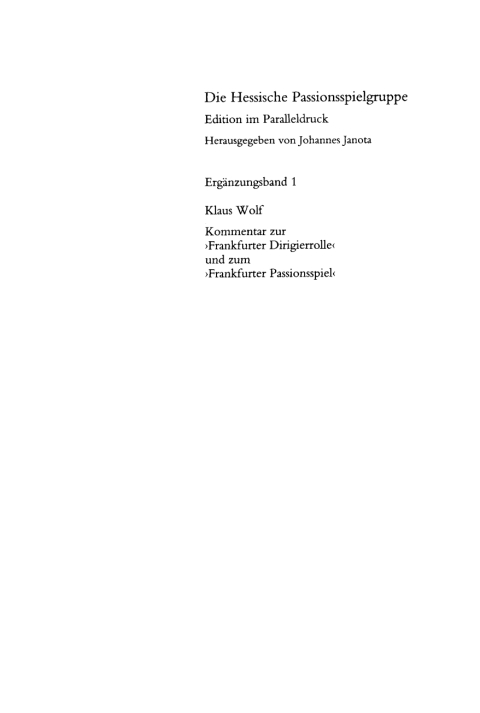 Cover image for book Kommentar zur "Frankfurter Dirigierrolle" und zum "Frankfurter Passionsspiel"
