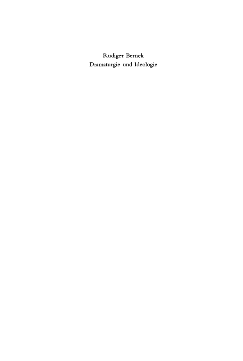 Cover image for book Dramaturgie und Ideologie