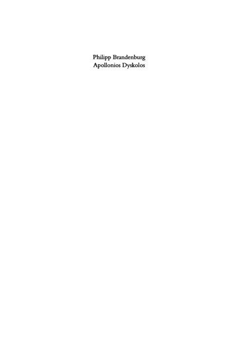 Cover image for book Apollonios Dyskolos. Über das Pronomen