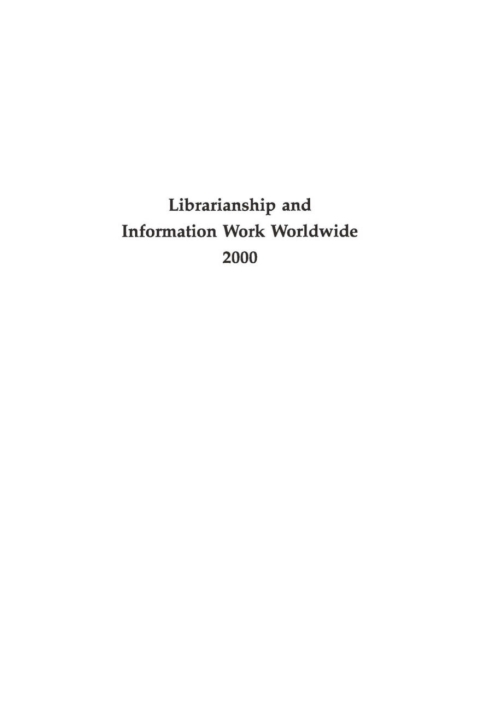 Cover image for book Librarianship and Information Work Worldwide 2000