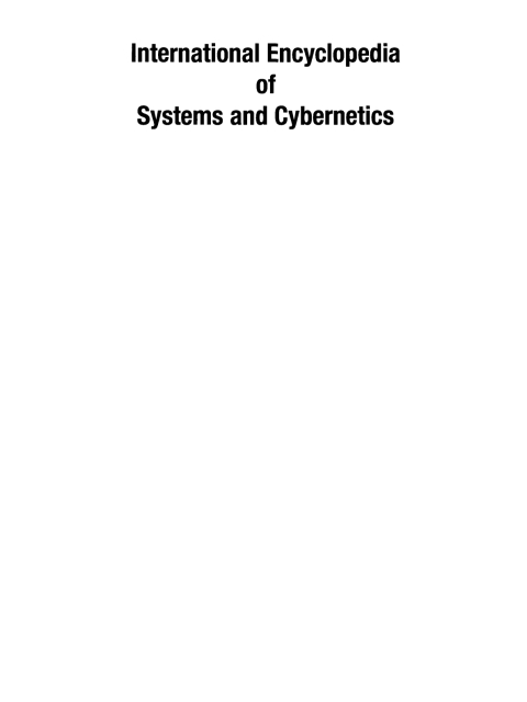Cover image for book International Encyclopedia of Systems and Cybernetics