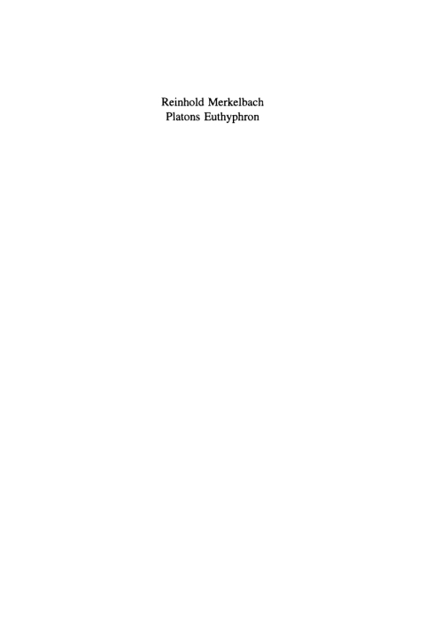 Cover image for book Platons Euthyphron