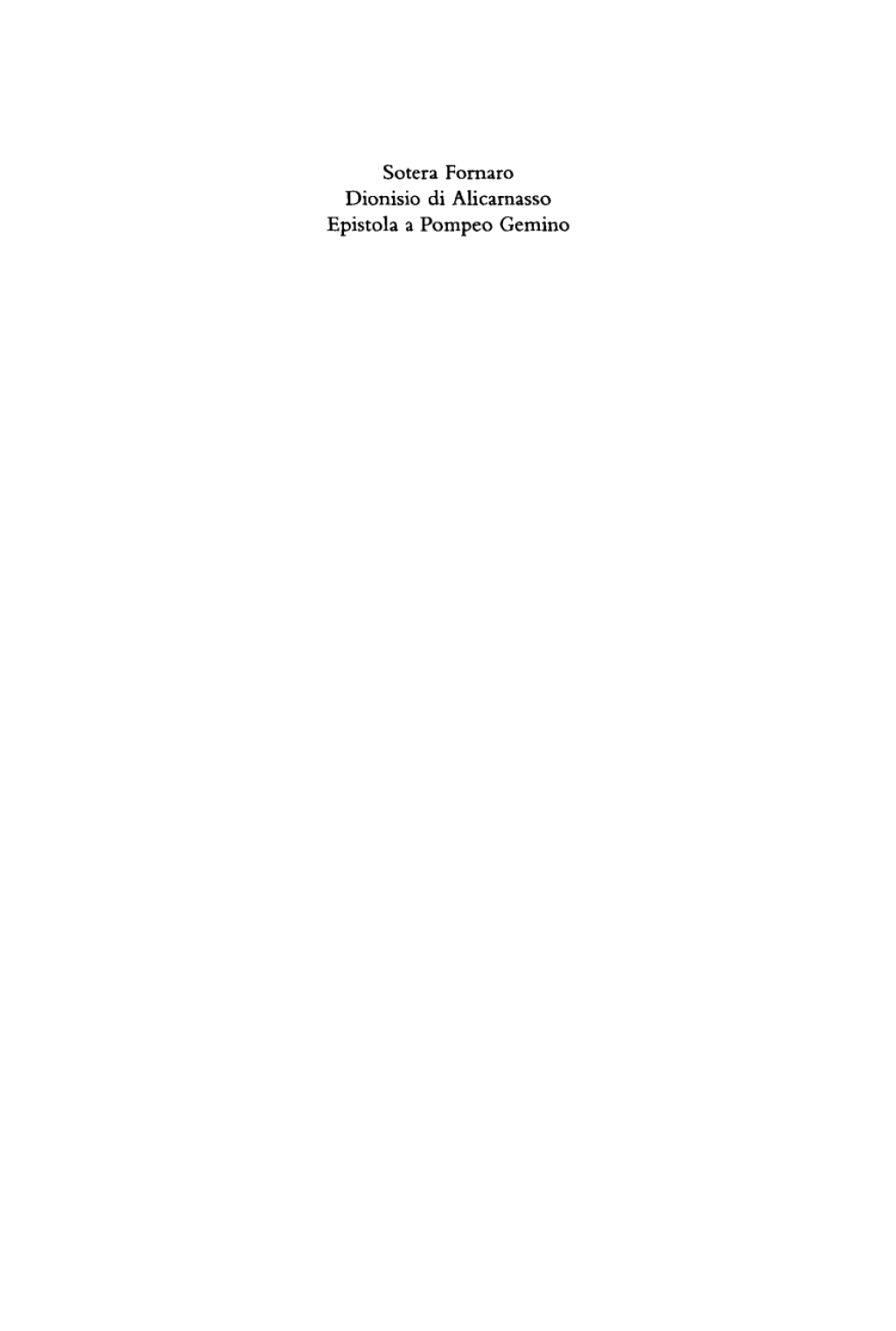 Page Fidelity Dionisio di Alicarnasso, Epistula a Pompeo Gemino; $179.81