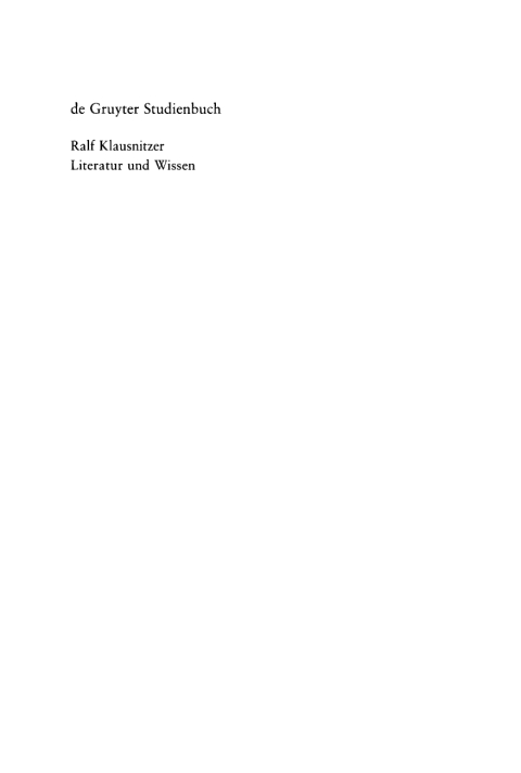 Cover image for book Literatur und Wissen